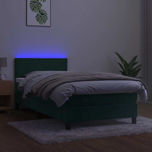 vidaXL s&ouml;t&eacute;tz&ouml;ld b&aacute;rsony rug&oacute;s &eacute;s LED-es &aacute;gy matraccal 80 x 200 cm