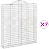 vidaXL 7 db &iacute;ves horganyzott vas gabion kos&aacute;r 200x30x220/240 cm