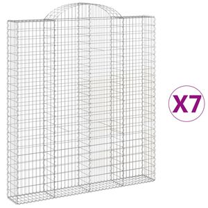 vidaXL 7 db &iacute;ves horganyzott vas gabion kos&aacute;r 200x30x220/240 cm