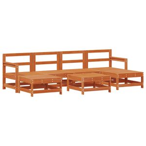 vidaXL Kerti lounge szett 7 pcs Viaszbarna T&ouml;m&ouml;r fenyő