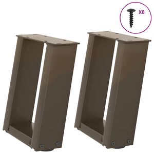 vidaXL 2 db U alak&uacute; nat&uacute;r ac&eacute;l doh&aacute;nyz&oacute;asztal l&aacute;b 30x(30-31) cm