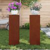 vidaXL N&ouml;v&eacute;ny&aacute;llv&aacute;ny 2 pcs Rozsd&aacute;s 24 x 24 x 75 cm Időj&aacute;r&aacute;s&aacute;ll&oacute; ac&eacute;l