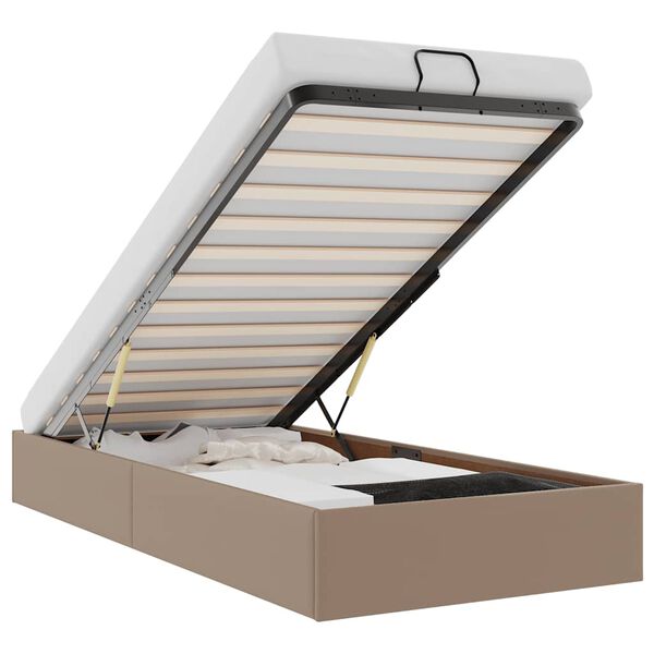 vidaXL oszmán ágykeret matrac nélkül cappucino 90x190 cm műbőr