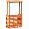 vidaXL viaszbarna k&uuml;lt&eacute;ri t&ouml;m&ouml;r fa b&aacute;rasztal tetővel 112,5x57x195,5 cm