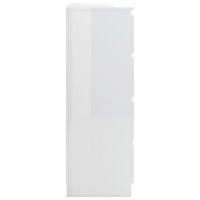 vidaXL magasfényű fehér forgácslap tálalószekrény 60 x 35 x 98,5 cm