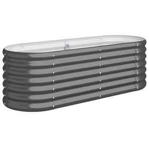 vidaXL antracitsz&uuml;rke horganyzott ac&eacute;l kerti magas&aacute;gy&aacute;s 114x40x36 cm