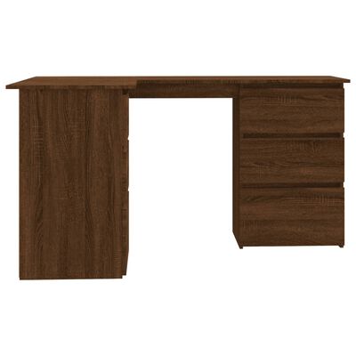 vidaXL barna tölgy színű szerelt fa sarokíróasztal 145 x 100 x 76 cm
