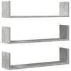 vidaXL 3 db betonsz&uuml;rke szerelt fa fali polc 80 x 18 x 18 cm