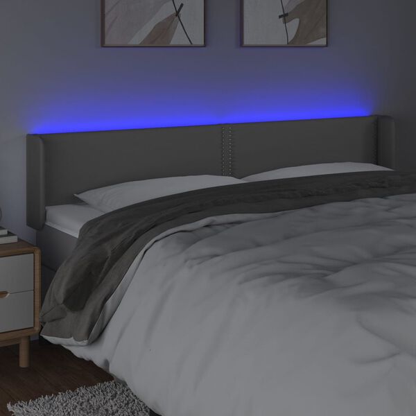 vidaXL sz&uuml;rke műbőr LED-es fejt&aacute;mla 183x16x78/88 cm