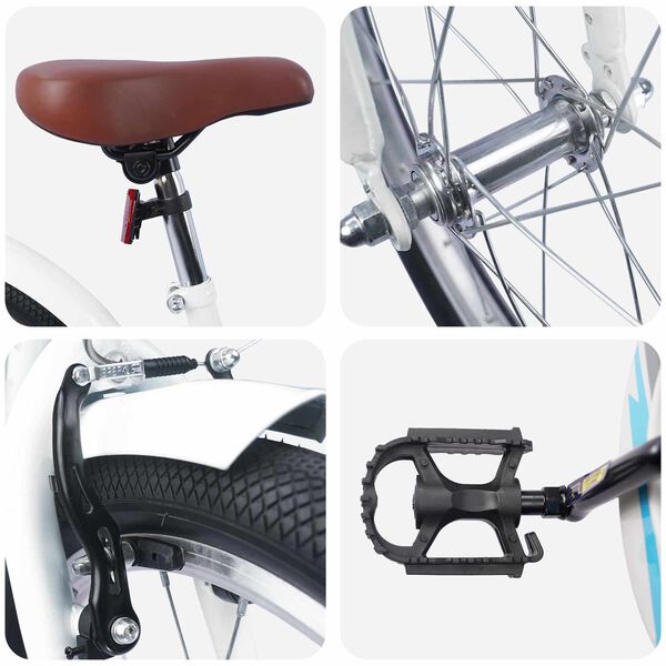 vidaXL Gyerek Bicikli 18 H&uuml;velyk 5-7 &eacute;ves korig aj&aacute;nlott Feh&eacute;r