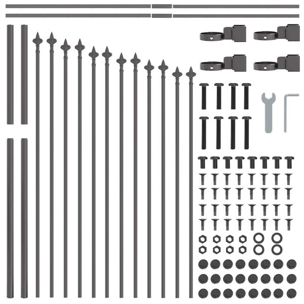 vidaXL Kerti Kerítés Szürke 170 x 100 cm