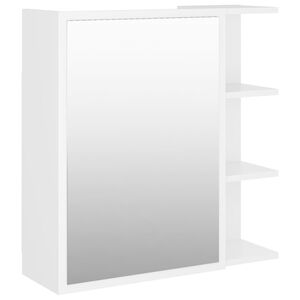 vidaXL feh&eacute;r szerelt fa t&uuml;kr&ouml;s f&uuml;rdőszoba szekr&eacute;ny 62,5 x 20,5 x 64 cm