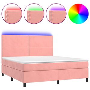vidaXL r&oacute;zsasz&iacute;n b&aacute;rsony rug&oacute;s &eacute;s LED-es &aacute;gy matraccal 160x200 cm
