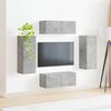 vidaXL TV falit kabinet szett 4 pcs Beton Sz&uuml;rke Faanyag