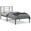 vidaXL fekete f&eacute;m &aacute;gykeret fejt&aacute;ml&aacute;val 90 x 190 cm