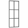 vidaXL fekete ESG &uuml;veg &eacute;s alum&iacute;nium tol&oacute;ajt&oacute; 76 x 205 cm