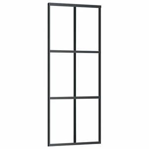 vidaXL fekete ESG &uuml;veg &eacute;s alum&iacute;nium tol&oacute;ajt&oacute; 76 x 205 cm