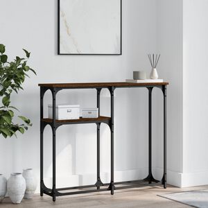 vidaXL barna t&ouml;lgysz&iacute;nű szerelt fa t&aacute;lal&oacute;asztal 90x22,5x75 cm