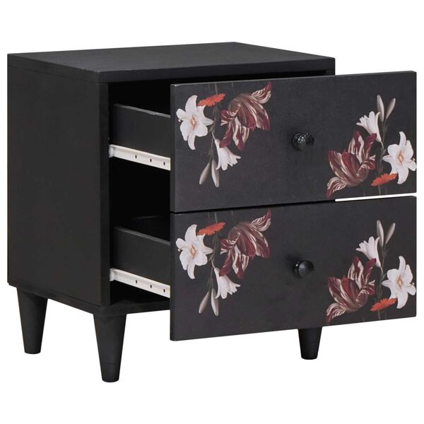 vidaXL &Eacute;jjeli asztal 2 pcs Barna 40 x 33,5 x 46 cm T&ouml;m&ouml;r Mang&oacute;f&aacute;t