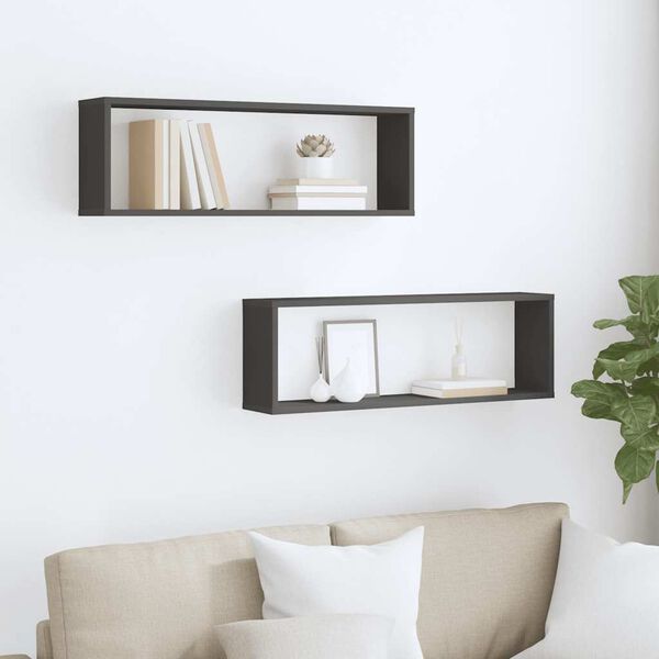 vidaXL 2 db sz&uuml;rke forg&aacute;cslap fali kockapolc 80 x 15 x 26,5 cm