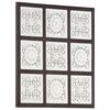 vidaXL barna &eacute;s feh&eacute;r k&eacute;zzel faragott fali panel MDF 60 x 60 x 1,5 cm