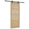 vidaXL Cs&uacute;sz&oacute; ajt&oacute; Term&eacute;szetes &eacute;s Fekete 86 x 211 cm T&ouml;m&ouml;r Fenyőfa
