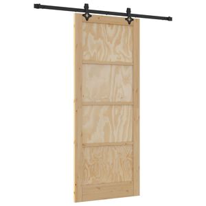 vidaXL Cs&uacute;sz&oacute; ajt&oacute; Term&eacute;szetes &eacute;s Fekete 86 x 211 cm T&ouml;m&ouml;r Fenyőfa