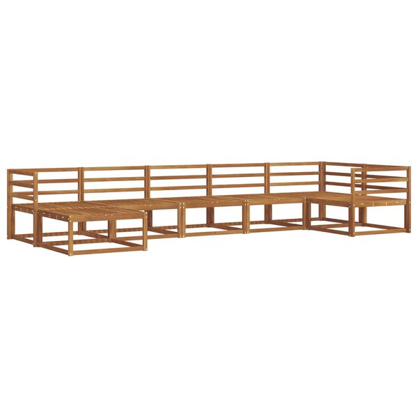 vidaXL K&uuml;lt&eacute;ri kanap&eacute; szett 7 pcs Term&eacute;szetes T&ouml;m&ouml;r Ak&aacute;cfa