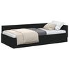 vidaXL Sarok&aacute;gy keret fejt&aacute;ml&aacute;val Fekete 90 cm x 200 cm sz&ouml;vet