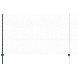 vidaXL Hatsz&ouml;gletű ker&iacute;t&eacute;s oszlopokkal 10 x 1,4 m PVC-bevonatos ac&eacute;l