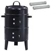 vidaXL K&uuml;lt&eacute;ri grill &Oslash; 40 x 80 cm Ac&eacute;l Fekete