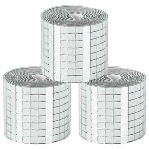 vidaXL T&uuml;k&ouml;r Mozaik Csempe Geometrikus 3 db Ez&uuml;st 100 x 4 cm &Uuml;veg