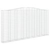 vidaXL 2 db íves horganyzott vas gabion kosár 400x30x200/220 cm