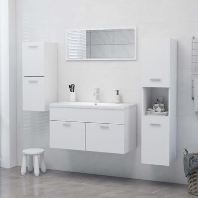 vidaXL fehér forgácslap fürdőszobaszekrény 30 x 30 x 130 cm