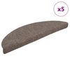 vidaXL 5 db &ouml;ntapad&oacute;s l&eacute;pcsőszőnyeg 56 x 17 x 3 cm b&eacute;zs f&eacute;lk&ouml;r alak&uacute;