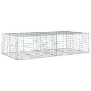 vidaXL horganyzott vas gabion kos&aacute;r fed&eacute;llel 200 x 100 x 50 cm