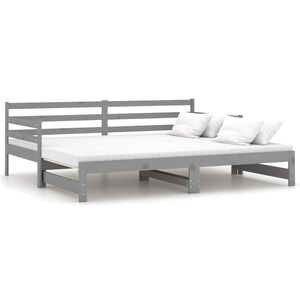 vidaXL sz&uuml;rke t&ouml;m&ouml;r fenyőfa kih&uacute;zhat&oacute; kanap&eacute;&aacute;gy 2 x (90 x 200) cm