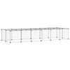 vidaXL 28 paneles fekete ac&eacute;l kis&aacute;llatketrec ajt&oacute;val 210 x 70 x 35 cm