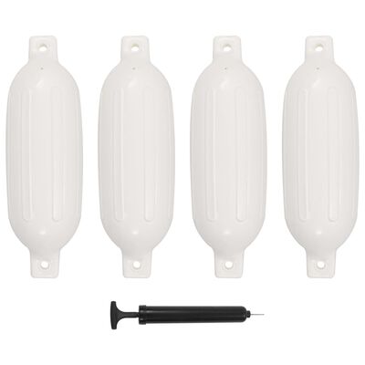 vidaXL 4 darab fehér PVC hajóütköző 58,5 x 16,5 cm