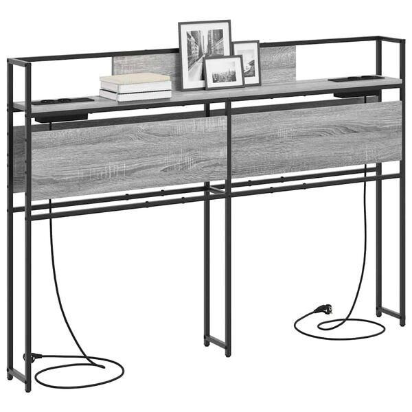 vidaXL T&aacute;rol&oacute; fejt&aacute;mla polcokkal Sz&uuml;rke sonoma 150 cm Faanyag