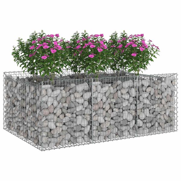 vidaXL Gabion emelt &aacute;gy Ez&uuml;st 150 x 100 x 60 cm Horganyzott ac&eacute;l
