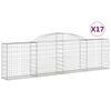 vidaXL 17 db &iacute;ves horganyzott vas gabion kos&aacute;r 300x30x80/100 cm