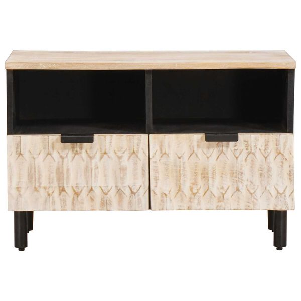 vidaXL TV szekr&eacute;ny fi&oacute;kkal Feh&eacute;r mosott fel&uuml;let 70 x 33,5 x 46 cm