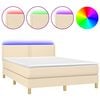 vidaXL kr&eacute;msz&iacute;nű sz&ouml;vet rug&oacute;s &eacute;s LED-es &aacute;gy matraccal 140x190cm