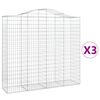 vidaXL 3 db &iacute;ves horganyzott vas gabion kos&aacute;r 200x50x180/200 cm