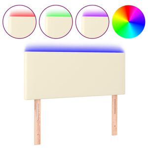 vidaXL kr&eacute;msz&iacute;nű műbőr LED-es fejt&aacute;mla 80 x 5 x 78/88 cm
