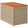 vidaXL 2 db bézs polyrattan és tömör fa kerti kisasztal 55x34x37 cm