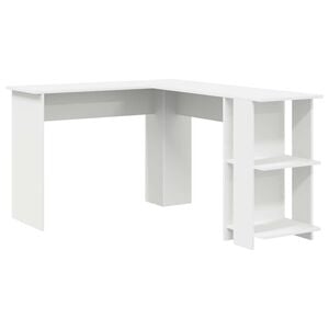vidaXL Sarok&iacute;r&oacute;asztal Feh&eacute;r Szerelt Fa 140 x 113,5 x 75 cm