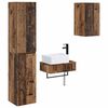 vidaXL F&uuml;rdőszoba b&uacute;tor szett 3 db Antik Fa 33 x 34,5 x 160 cm