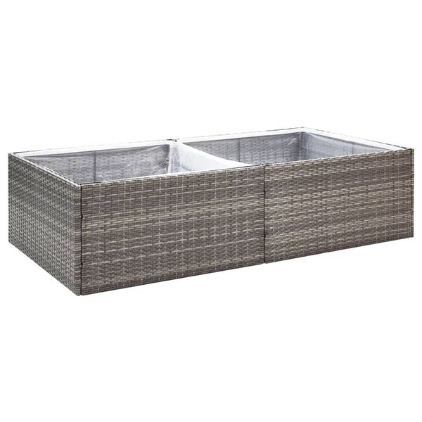 vidaXL szürke polyrattan kerti ültetőláda 157 x 80 x 40 cm